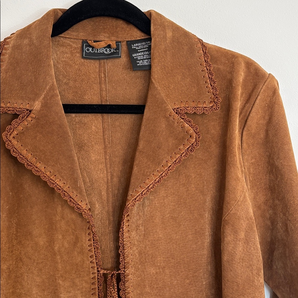 Vintage Outbrook Patchwork Leather Suede Jacket - image 2